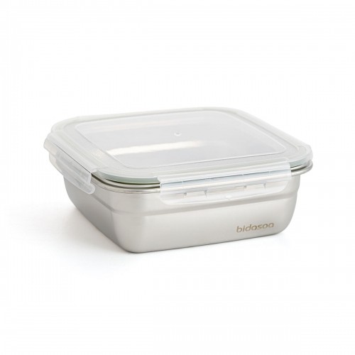 Hermetic Lunch Box Bidasoa Theo 18,3,5 x 18,3 x 6,8 cm Silver 1,2 L Metal image 2