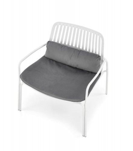 Halmar MELBY leisure chair, white / grey image 2
