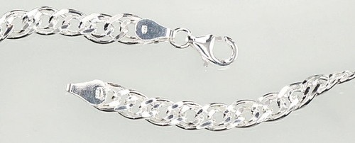 Серебряная цепочка Мона-лиза 6 мм, алмазная обработка граней #2400106, Серебро 925°, длина: 50 см, 23.1 гр. image 2