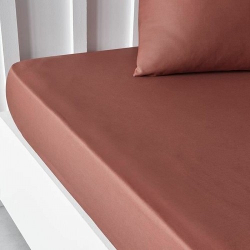 Fitted bottom sheet TODAY Essential Terracotta 90 x 190 cm image 2