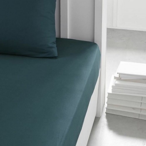 Fitted bottom sheet TODAY Essential 160 x 200 cm Emerald Green Blue Turquoise Green 160 x 200 image 2