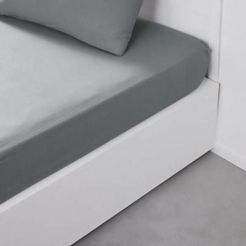 Fitted bottom sheet TODAY Essential Light grey 140 x 190 cm Grey image 2