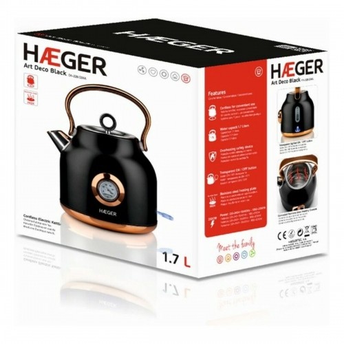 Water Kettle and Electric Teakettle Haeger EK-22B.024A Black Stainless steel 2200 W 1,7 L image 2