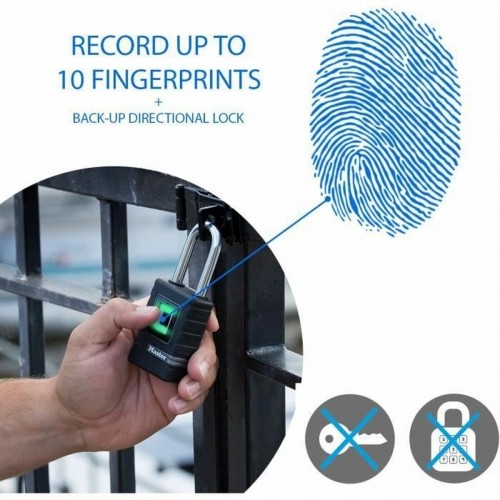 Fingerprint Padlock Master Lock Zinc Elastomer image 2
