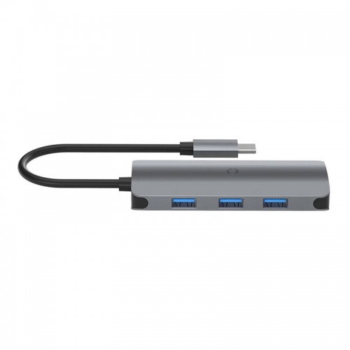 Hub 6w1 USB-C do 3x USB, USB-C, SD Card, Micro SD Card Cygnett SlimMate 100W (grey) image 2