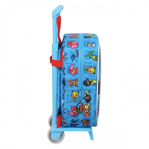 School Rucksack with Wheels PJ Masks Blue 22 x 27 x 10 cm image 2