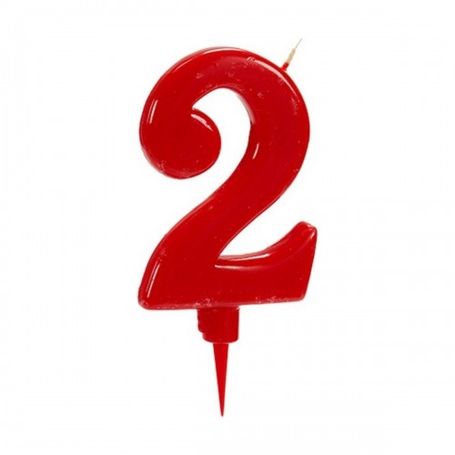 Bigbuy Party Вуаль Красный День рождения Номера 2 (12 штук) image 2