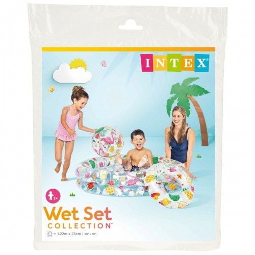 Inflatable Paddling Pool for Children Intex Tropical Rings 150 l 122 x 25 cm (12 Units) image 2