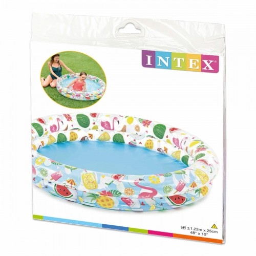 Inflatable Paddling Pool for Children Intex Tropical Rings 150 l 122 x 25 cm (12 Units) image 2