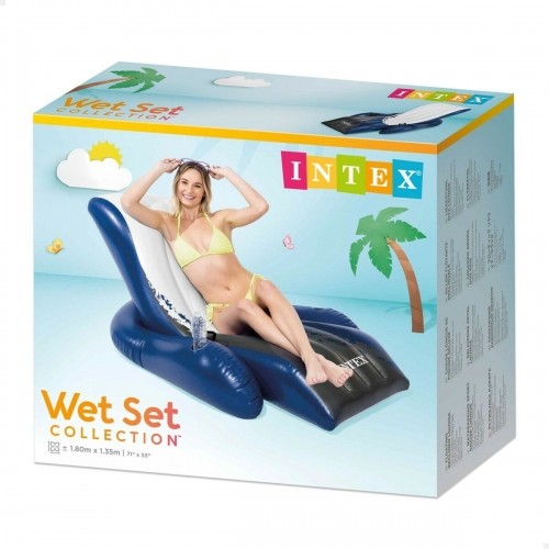 Надувное кресло для бассейна Intex Floating Recliner Синий Белый 180,3 x 66 x 134,6 cm (3 штук) image 2