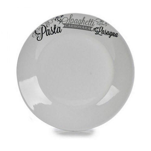 Bigbuy Home Плоская тарелка Ø 24,4 cm Melns Balts Porcelāns Pasta (10 gb.) image 2