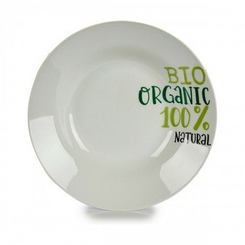 Bigbuy Home Dziļais šķīvis Organic Balts Zaļš Ø 20,6 cm Porcelāns (10 gb.) image 2