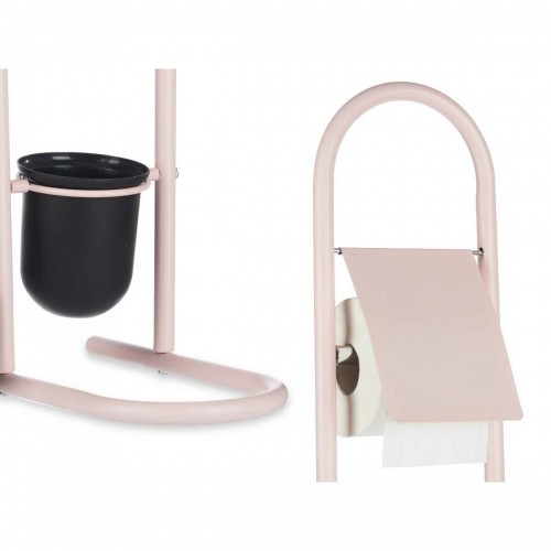 Berilo Держатель для туалетной бумаги с ершиком 16 x 28,5 x 80,8 cm Розовый Металл Пластик Бамбук (4 штук) image 2