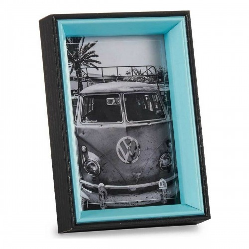 Photo frame 3 x 17 x 12 cm Crystal Black Blue MDF Wood (6 Units) image 2