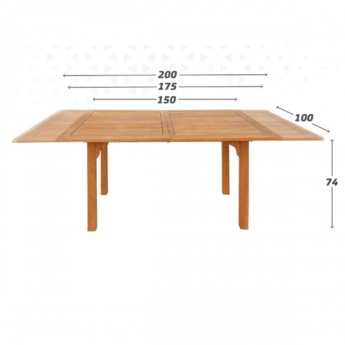 Expandable table Aktive 200 x 74 x 100 cm Acacia image 2