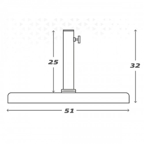 Base for beach umbrella Aktive 51 x 7 x 51 cm Black Plastic image 2