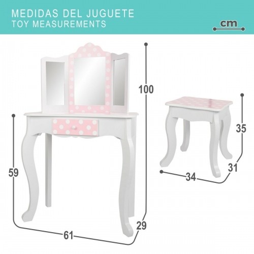 Туалетный столик с банкеткой Teamson Розовый Белый Родинка 63 x 100 x 29 cm image 2