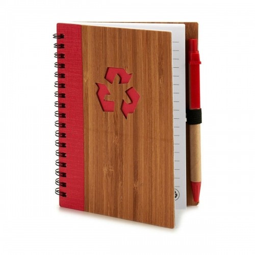 Spiral Notebook with Pen Bamboo 1 x 16 x 12 cm (12 Units) image 2