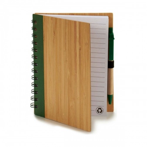 Spiral Notebook with Pen 14 x 18 cm Bamboo (12 Units) image 2