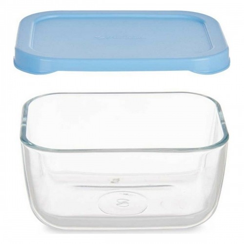 Lunch box Snow 420 ml Blue Transparent Glass Polyethylene (12 Units) image 2