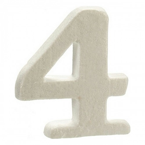 Number 4 White polystyrene 2 x 15 x 10 cm (12 Units) image 2