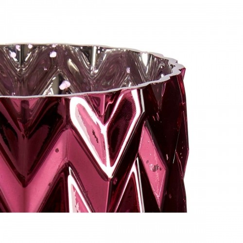 Vase Engraving Ear (of wheat) Pink Crystal 11,3 x 19,5 x 11,3 cm (6 Units) image 2