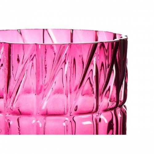 Vase Engraving Dark pink Crystal 13 x 26,5 x 13 cm (6 Units) image 2