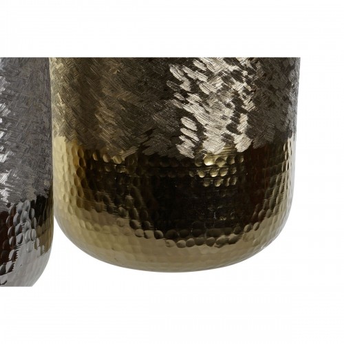 Vase DKD Home Decor Golden Silver Aluminium Modern 22 x 22 x 33 cm (2 Units) image 2