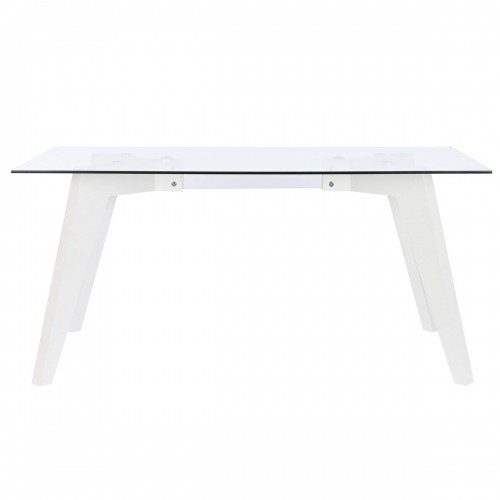 Dining Table DKD Home Decor White Transparent Crystal MDF Wood 160 x 90 x 75 cm image 2