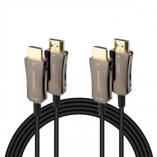 HDMI Cable NANOCABLE 10.15.2150 8k ultra hd 48 gbit/s 50 m Black image 2