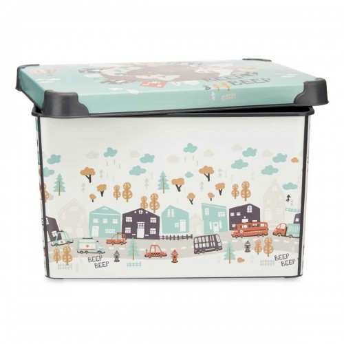 Storage Box with Lid Children's Road 22 L Plastic 29,5 x 23,5 x 39,5 cm (12 Units) image 2