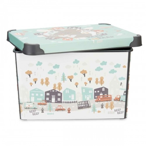 Storage Box with Lid Children's Road Plastic 17 L 27,5 x 22 x 36,5 cm (12 Units) image 2