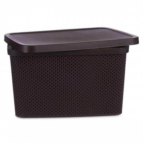 Storage Box with Lid Brown Plastic 19 L 28 x 22 x 39 cm (12 Units) image 2