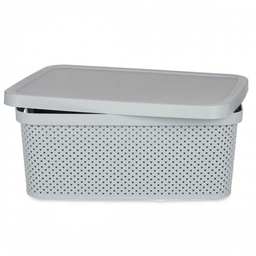 Storage Box with Lid Grey Plastic 13 L 28 x 15 x 39 cm (12 Units) image 2