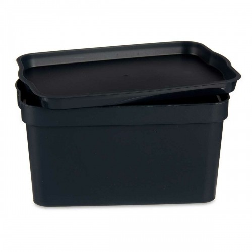 Storage Box with Lid Anthracite Plastic 2,3 L 13,5 x 11 x 20 cm (24 Units) image 2