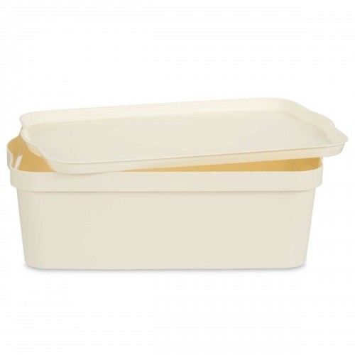 Storage Box with Lid Cream Plastic 14 L 29,5 x 14,3 x 45 cm (12 Units) image 2