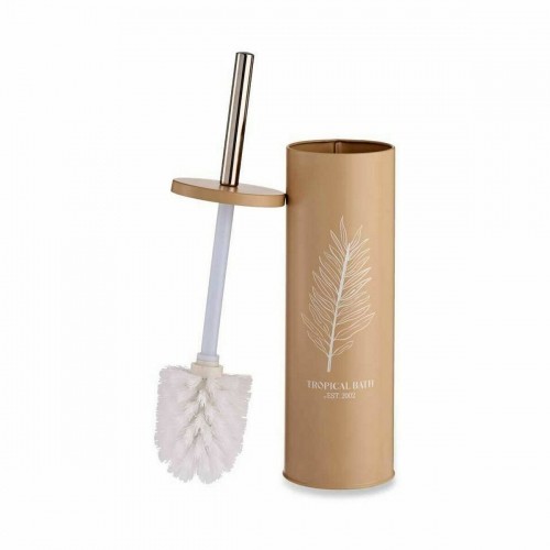 Toilet Brush Tropical Bath White Beige Steel Plastic 9,5 x 37,5 x 9,5 cm (12 Units) image 2