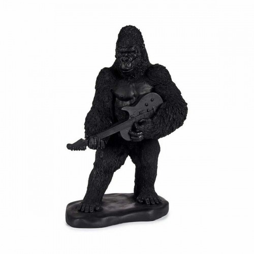 Decorative Figure Gorilla Guitar Black 17,5 x 38 x 27 cm (3 Units) image 2