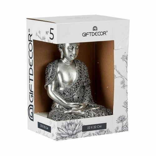 Decorative Figure Buddha Sitting Silver 17 x 32,5 x 22 cm (4 Units) image 2