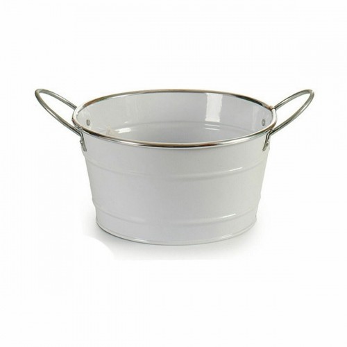 Planter Bucket White Silver Zinc 27,5 x 10,5 x 20 cm (24 Units) image 2