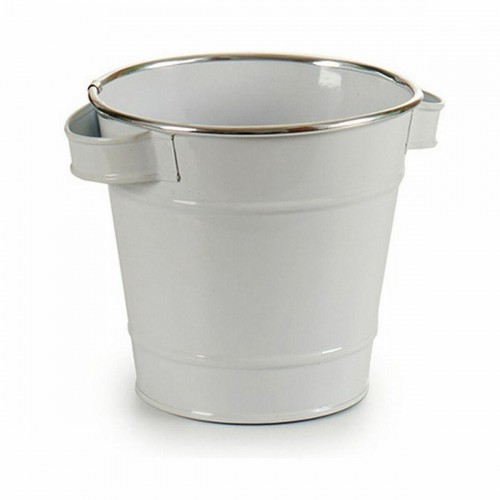 Planter Bucket White Silver Zinc 19,5 x 14,5 x 16,5 cm (24 Units) image 2