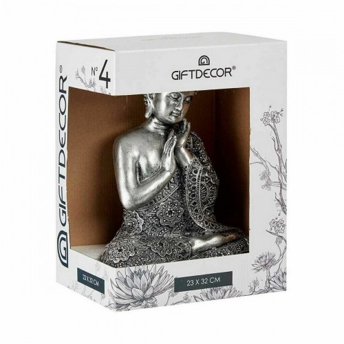 Gift Decor Dekoratīvās figūriņas Buda Sēžu Sudrabains 22 x 33 x 18 cm (4 gb.) image 2