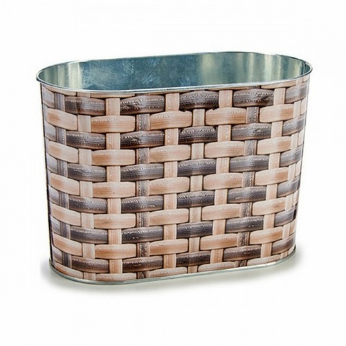 Planter Oval Metal wicker 12,7 x 15 x 23,5 cm (24 Units) image 2