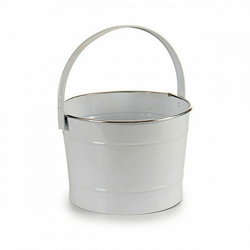 Planter Bucket White Silver Zinc 25 x 29,5 x 27 cm (12 Units) image 2