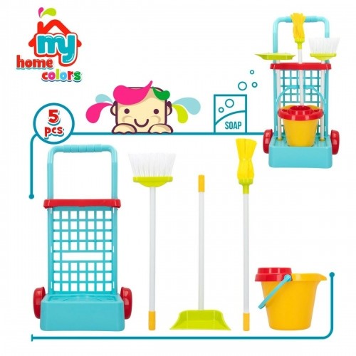 Cleaning Trolley with Accessories Colorbaby My Home 30,5 x 55,5 x 19,5 cm (4 Units) image 2