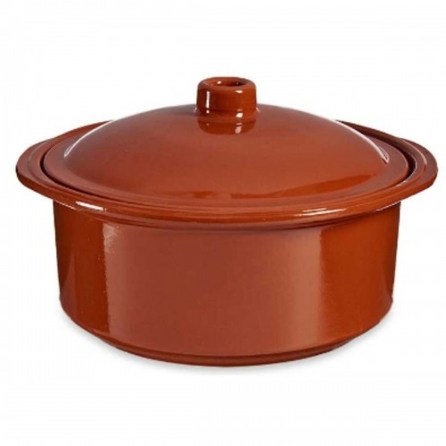 Casserole with Lid Baked clay 3,5 L 28,5 x 16 x 27 cm (2 Units) image 2