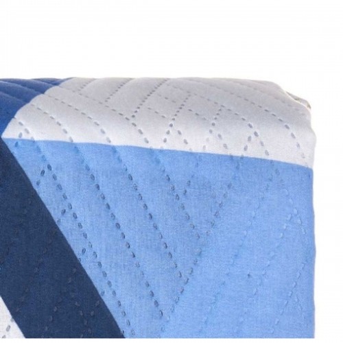 Reversible Bedspread 180 x 260 cm Blue White (6 Units) image 2