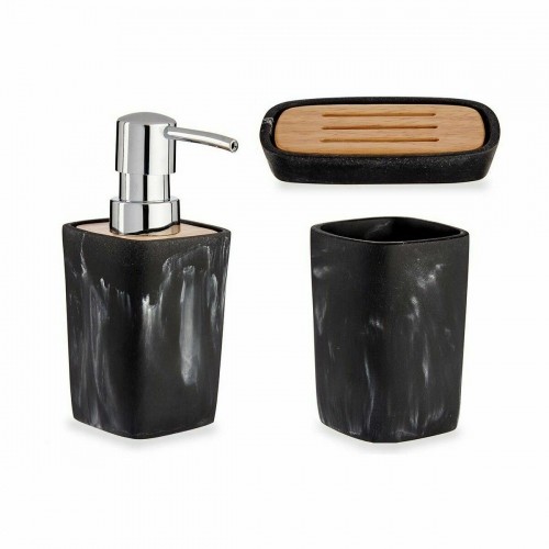 Bath Set Black Bamboo Plastic (8 Units) image 2