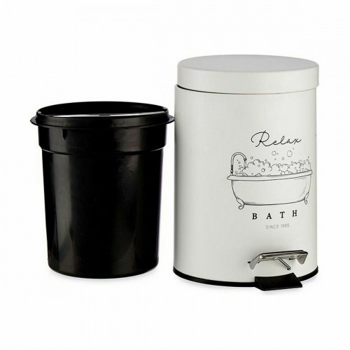 Pedal bin Relax Bath White Black Steel Plastic 3 L (6 Units) image 2