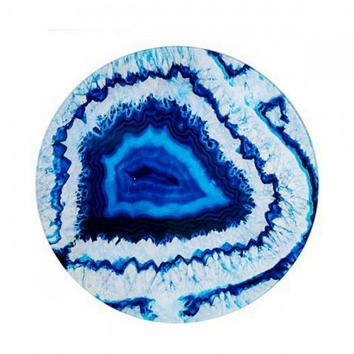 Side table Marble Blue Black Crystal 40 x 41,5 x 40 cm (4 Units) image 2